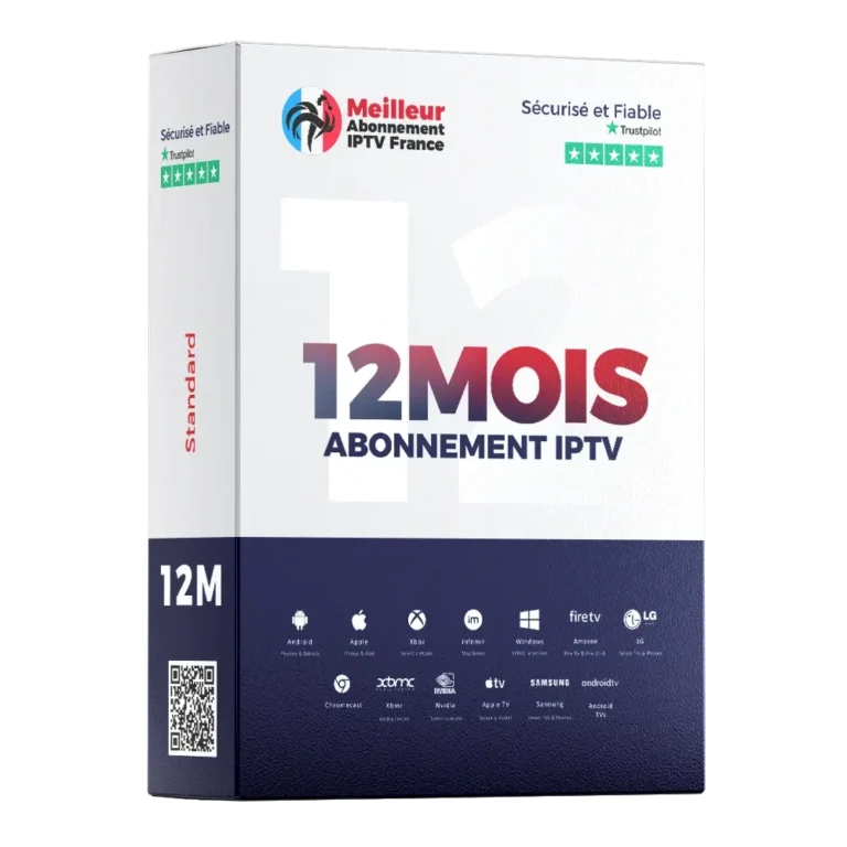 france IPTV abonnement 12 Mois – abonnement IPTV 12 mois standard en France, streaming HD/4K stable, compatible Smart TV, Android, iOS et Fire TV